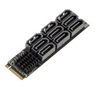 Kalea-Informatique - Tarjeta controladora M.2 M Key a 9 Puertos SATA 3.0 6Gbps con Chipset Realtek RTL9101 y Arquitectura Multi Controladores
