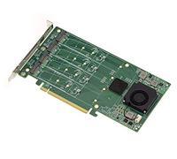 KALEA-INFORMATIQUE Tarjeta controladora M2 PCIe x16 para 4 SSD M.2 NVMe M Key con chipset PLX PEX 8747-32GB para Cada SSD, 128G en Total.