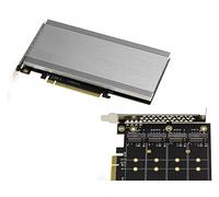 Kalea-INFORMATIQUE Tarjeta controladora M2 PCIe x16 para 4 Unidades SSD M.2 NVMe M Key con chipset 2824 Compatible con los Modos Non-Bifurcation y Bifurcation