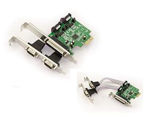 KALEA-INFORMATIQUE Tarjeta controladora PCI Express PCIe Paralelo IEEE1284 LPT SPP ECP y Serie RS232 con Chipset ASIX