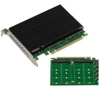 Kalea-Informatique - Tarjeta controladora PCIe Gen 5.0 x16 para 4 SSD M.2 NVMe M Key con chipset PI6CB33402 PCIe5 64GB/s