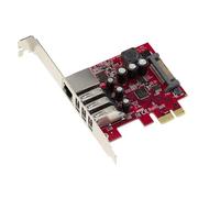 KALEA-INFORMATIQUE Tarjeta controladora PCIe USB3 de 3 Puertos y LAN Gigabit ethernet RJ45. chipset Realtek RTL8153 y NEC renesas D720201
