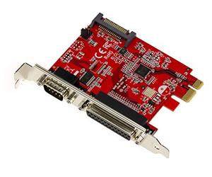 KALEA-INFORMATIQUE Tarjeta controladora PCIe x1 2.0 serie COM RS232 + paralelo LPT DB25 POS Power On Serie 5V 12V RI.