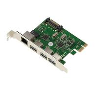 KALEA-INFORMATIQUE Tarjeta controladora PCIe x1 con 3 Puertos USB3 y 1 Puerto LAN ethernet GIGABIT