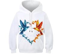 KaleidoKit Niños Adolescente Chica Niños Flores Coloridas Sudaderas Con Capucha Sudaderas Impresión 3D Vivid Gráfico Pullover Con Capucha para 6-16 Años, Estilo 2., 6-7 años