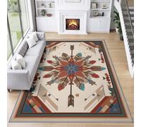 Kaleidoscope - Alfombra de plumas (200 x 300 cm, lavable, antideslizante, suave, con pelo corto, indio geométrico, una limpieza fácil para comedor, oficina, entrada interior
