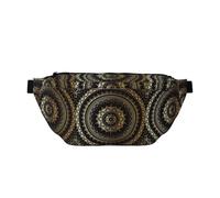 Kaleidoscope Mandala - Riñonera ajustable para hombres y mujeres, correr, senderismo, escalada, gimnasio, bicicleta estática, etc., Black, Talla única