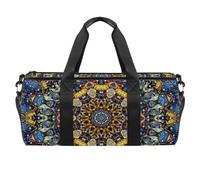 Kaleidoscope Mandala Sports Gym Bag Fitness Workout Duffel Bag Travel Bag Tote Bag for Women Men, multicolor, 17.7x9x9 inches