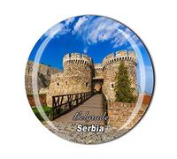 Kalemegdan - Imán para nevera de Belgrado Serbia de viaje, recuerdo de viaje, regalo para el hogar, cocina, frigorífico, decoración magnética de cristal