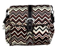 Kalencom con doble función bolsa de pañales con recubrimiento mate Zig Zag Black/Brown Talla:talla única