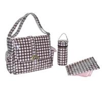 Kalencom - Set de bolso cambiador, diseño de lunares, color marrón y rosa