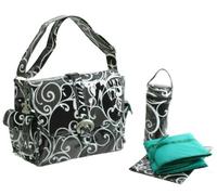 Kalencom - Set de bolso cambiador, estampado color negro/blanco