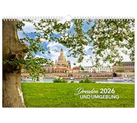 Kalender Dresden und Umgebung 2026: | 45 x 30 cm | weißes Kalendarium