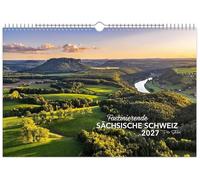 Kalender Faszinierende Sächsische Schweiz 2027: XXL | 60 x 40 cm | schwarzes Kalendarium