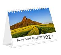 Kalender Sächsische Schweiz kompakt 2027: | 21 x 15 cm | weißes Kalendarium