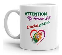 Kalféa - Taza de amor con atención a mi mujer, diseño portugués, taza divertida, calidad, idea de regalo original, cumpleaños, Navidad, fiesta, pareja, esposa, novia y colega