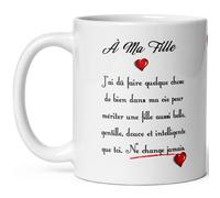 Kalféa - Taza de amor con texto "Mi hija", diseño de amor, taza de cerámica, ternura, alta calidad, regalo para mujer, cumpleaños, Navidad, fete de papá, mamá, declaración familiar, 325 ml
