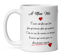 Kalféa - Taza de amor con texto "My Hix", diseño con texto "Love", taza de cerámica, ternura, alta calidad, regalo para hombre, cumpleaños, Navidad, fete de papá, mamá, declaración familiar, 325 ml