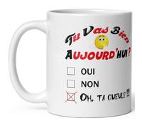 Kalféa - Taza humorística ca va tu gueule taza drole Idea regalo original hombre mujer amigo collegue cumpleaños fiesta Navidad cerámica 325 ml