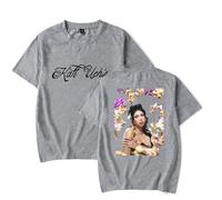 Kali Uchis Orquideas Orchid Camiseta Mujer Hombre Casual Cuello Redondo Manga Corta Retro Singer Tee Streetwear, gris, XXS
