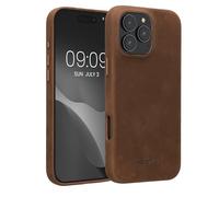 kalibri Carcasa Compatible con Apple iPhone 16 Pro MAX - Funda de Cuero para móvil - Cover Trasero en marrón