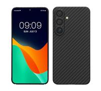 kalibri Carcasa Compatible con Samsung Galaxy S25 Plus - Funda Protectora de aramida para móvil - Cover Negro Mate
