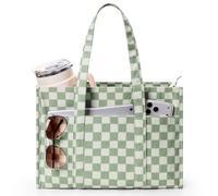 KALIDI Bolsa de mano de pana, casual, grande, 1134 g, soporte para tazas | Bolso de hombro grueso antisalpicaduras, cierre de cremallera, bolsillos utilitarios para mujer, viajes diarios, trabajo