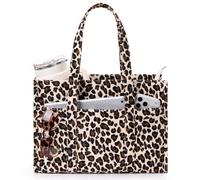 KALIDI Bolsa de mano de pana, casual, grande, 1134 g, soporte para tazas | Bolso de hombro grueso antisalpicaduras, cierre de cremallera, bolsillos utilitarios para mujer, viajes diarios, trabajo