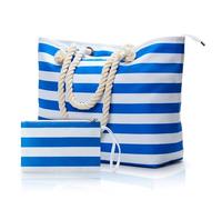 KALIDI Bolsa de Playa Extra Grande para Mujer con Cremallera Bolsas de Playa Impermeables con Bolsillos Bolsa de Deporte Grande para Mujeres Damas Niñas Bolsa de Verano Bolsa de Hombro