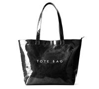 KALIDI Bolsa de PVC con cremallera, bolsa de playa de papel kraft grande para llevar todos los viajes, compras, bolsa de hombro de plástico, Negro -, Large
