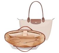 KALIDI Bolsa organizadora para Longchamp Le Pliage L, con funda para laptop, ultraligera, impermeable, divisor interior, bolso de mano, grande, color blanco