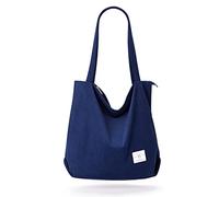 KALIDI Bolso bandolera para mujer con cremallera, bolso grande para la compra, bolso de mano, bolso de hombro, para trabajo, oficina, viajes, compras, escuela y vida cotidiana, azul
