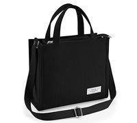 KALIDI - Bolso de mano de pana con cremallera, bolso cruzado para mujeres y niñas, Black, Small