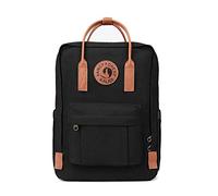 KALIDI- Mochila Unisex de Estudiante, Mochila Escolar del Ordenador Portátil 15 Pulgadas,Bolso Portátil Resistente Vintage, Negro