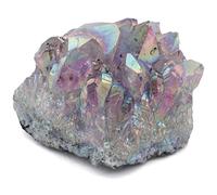 KALIFANO - Geoda de amatista de ángel - vidrio amatista de alta energía unido de titanio - Roca Wicca natural de Reiki con efectos curativos y calmantes (propiedad y operación familiar)