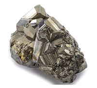 KALIFANO Natural Pyrite Cluster - High Energy Iron Piedra Pirita from Peru with Healing Properties (Information Card) Fools Gold Rock Reiki Crystal Used for Increased Willpower and Manifestation