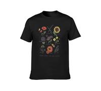 KALIKADUO Bloom Where You Are Planted Botanican Flower Gift Vintage Gift Unisex 100% Cotton Short-Sleeve T-Shirts Black XXL