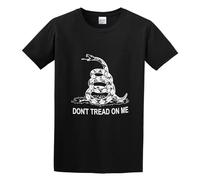 KALIKADUO Dont Tread On Me Gadsden Flag Police Unisex 100% Cotton Short-Sleeve T-Shirts Black M