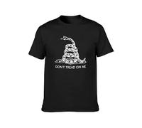 KALIKADUO Don't Tread On Me Unisex 100% Cotton Short-Sleeve T-Shirts Black XL