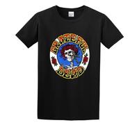 KALIKADUO Shan HuangGrateful Dead Pattern Unisex 100% Cotton Short-Sleeve T-Shirts Black L