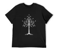 KALIKADUO White Tree Lord of Gondor Symbol Sign Aragorn The Rings Minas Tirith Unisex Cotton T-Shirts Black S