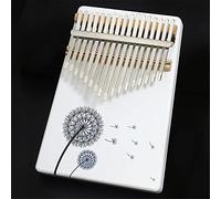 Kalimba 17 Teclas Piano de Pulgar con Instrucciones de Estudio y Martillo de Afinación, Hearda Instrumento Musical Portátil Un Regalo para Niños Adultos Principiantes (Diente de león)