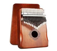 Kalimba 17 Teclas Piano De Pulgar Kalimba Profesional De 17 Teclas Con Chapa Completa De Caoba Maciza Instrumento Musical Kalimba(Brwon)