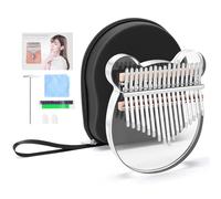 Kalimba acrílico de 17 teclas, piano portátil de cristal transparente, regalo de cumpleaños para adultos principiantes profesionales con bolsa de almacenamiento de EVA, cunas de dedos, paño de