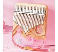 Kalimba de cristal para piano de pulgar de 21 teclas, regalo sical de piano de dedo de 17 teclas, tono C acrílico transparente con bolsa de EVA, pegatinas, martillo de afinación, paño de lim