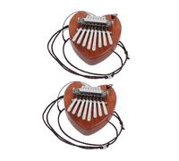 Kalimba Mini de 8 Tonos con Colgante, 2 Piezas de Madera | Principiantes y Adultos, Uso en Viaje y Creación Musical, Diseño Elegante con Aleación de Acero