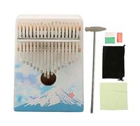 Kalimba Piano de pulgar 17 teclas Barras de acero de aleación Letras en relieve Notas Alivio del estrés Piano de dedo portátil con martillo de afinación para niños principiantes