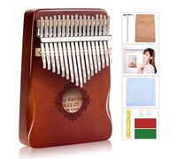 Kalimba - Piano de pulgar de 17 teclas, piano portátil de dedo Mbira, instrumento musical fácil de aprender, regalo para niños y adultos principiantes, color marrón