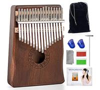 Kalimba Piano de pulgar de 17 teclas - Ucuber portátil fácil operación piano con notas grabadas, madera de caoba, mejor regalo Mbira Hurdy Gurdy para niños, adultos, novias, esposas