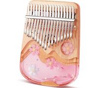 Kalimba Piano de pulgar de 21 teclas en cristal y madera con bolsa de EVA portátil, martillo de afinación, arpa de dedo de piano de pulgar, piano de dedo Mbira Kalimba regalos para adultos n